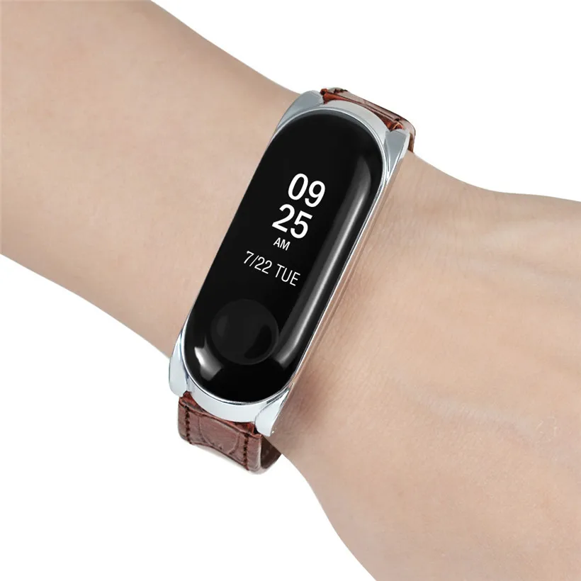 CARPRIE мужской повседневный коричневый кожаный ремешок для Xiao Mi Band 3 сменный