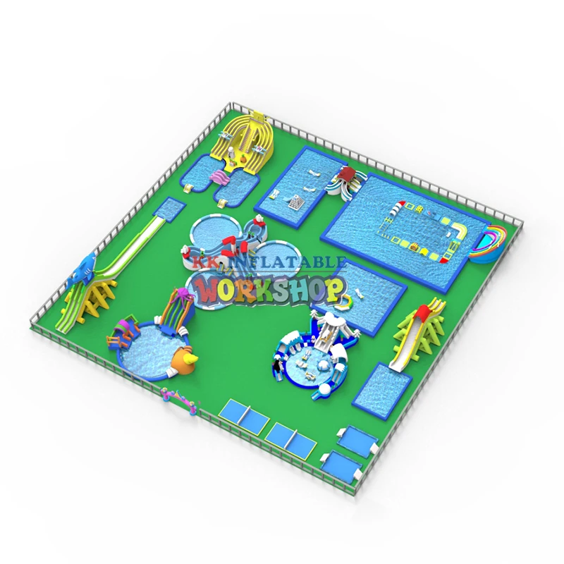 Koop Grote Land Mobiele Opblaasbare Water Park Combinatie, Water Games, Glijbaan Opblaasbare Aqua Pretpark Te Koop