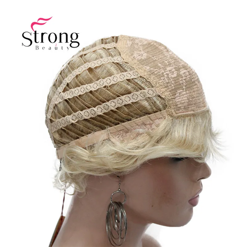 StrongBeauty короткий парик мягкий взъерошенные кудри коричневый выделяет полный синтетические парики выбор цвета