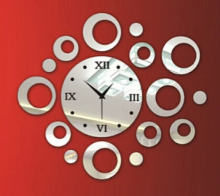 3d зеркальные настенные часы для украшения дома кварцевые акриловые гостиной 2019 |