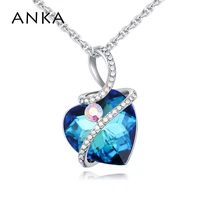 anka brand heart pendant necklace new simple necklace for women fashion jewelry christmas gift crystals from austria 26424