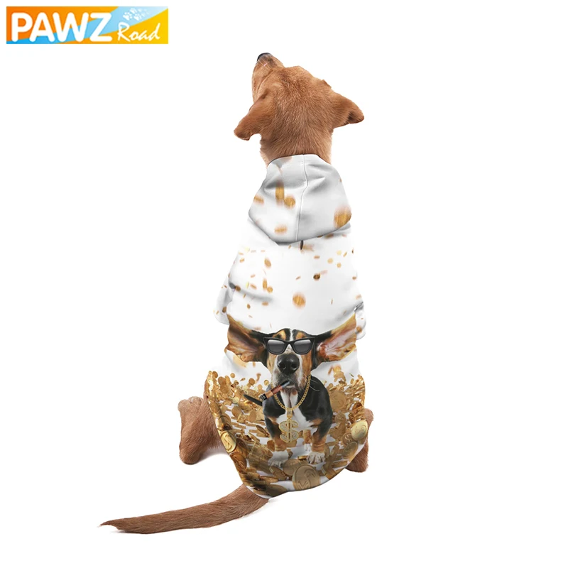 PAWZRoad Pet 3D цифровой худи с кошкой для собак уникальные изображения зимняя одежда для маленьких и крупных собак Одежда для щенков пальто куртка