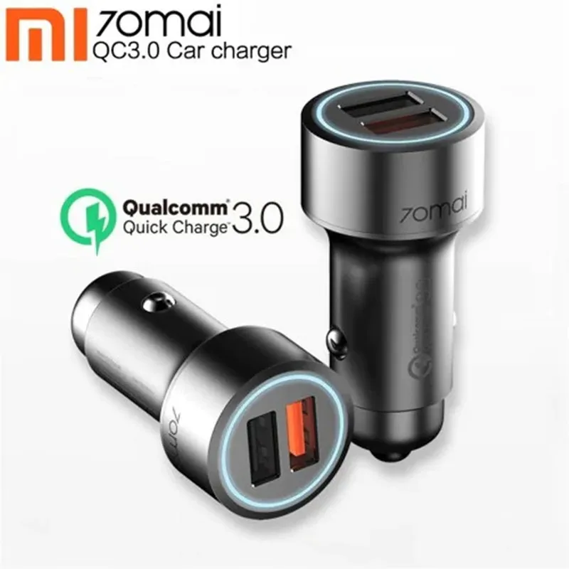 Mi jia 70mai QC3.0 быстрое зарядное устройство с двумя портами usb Автомобильное
