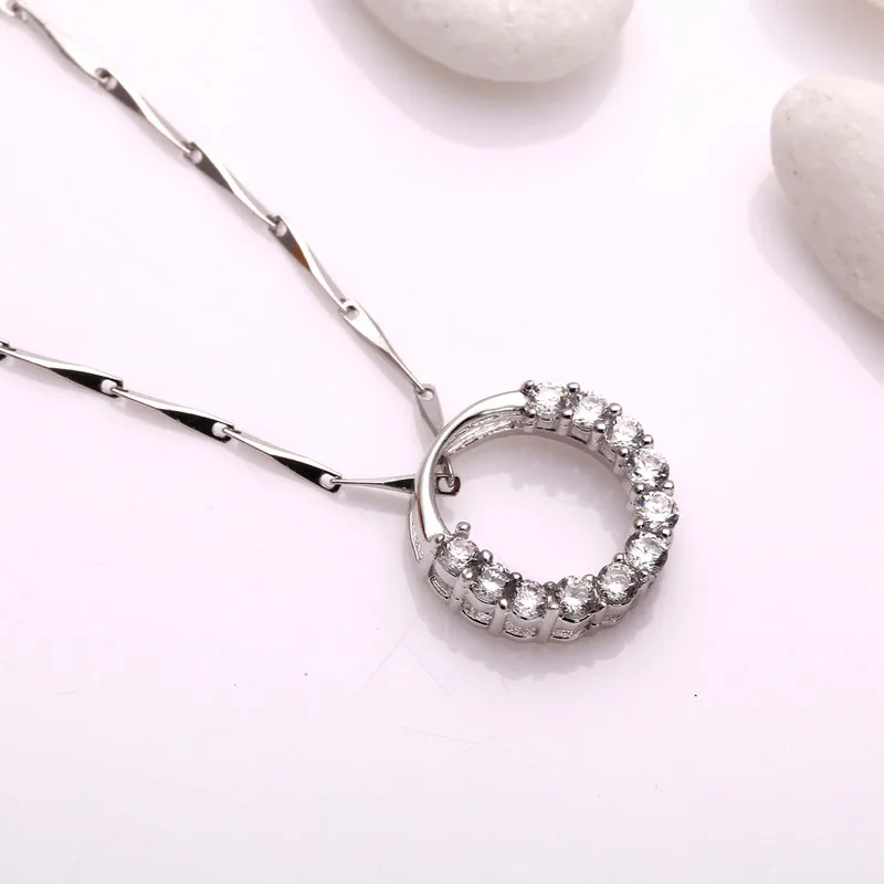 925 Серебряный кулон корейский мода циркон Пряжа Для женщин серебро ювелирные