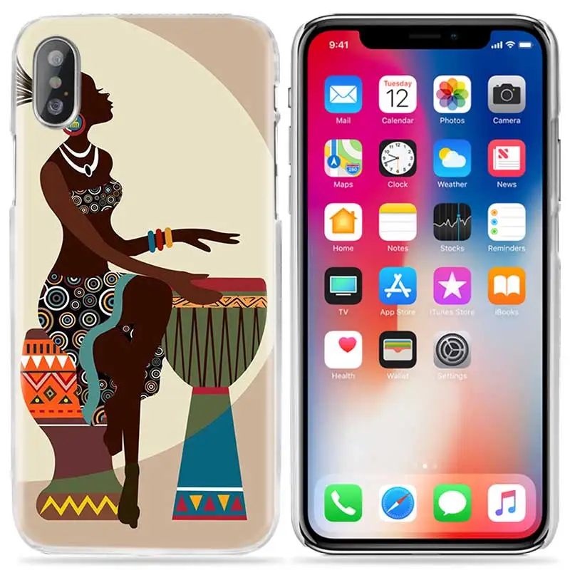 Африканская женщина чехол для iPhone XS Max XR X 10 7 7S 8 6 6S Plus 5S SE 5 4S 4 5C 11 Жесткий PC Пластиковый чехол для телефона Coque Fundas Capa - Цвет: 09