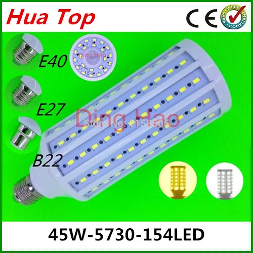 Lampada  Corn bulb Lamp E27 E40 B22 45W 5730 epistar Smd 154 led Motion sensor lamps 110V/220V Body sensors Led White/Warm White