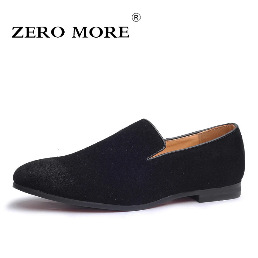 ZERO MORE/обувь без шнуровки; мужские лоферы; Цвет Черный; коллекция года; мокасины; однотонная мягкая мужская обувь; Повседневная модная дышащая синяя замшевая обувь; большие размеры