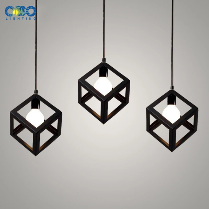 Винтаж железа черный/белый Тенты подвесной светильник обеденный Крытый бар