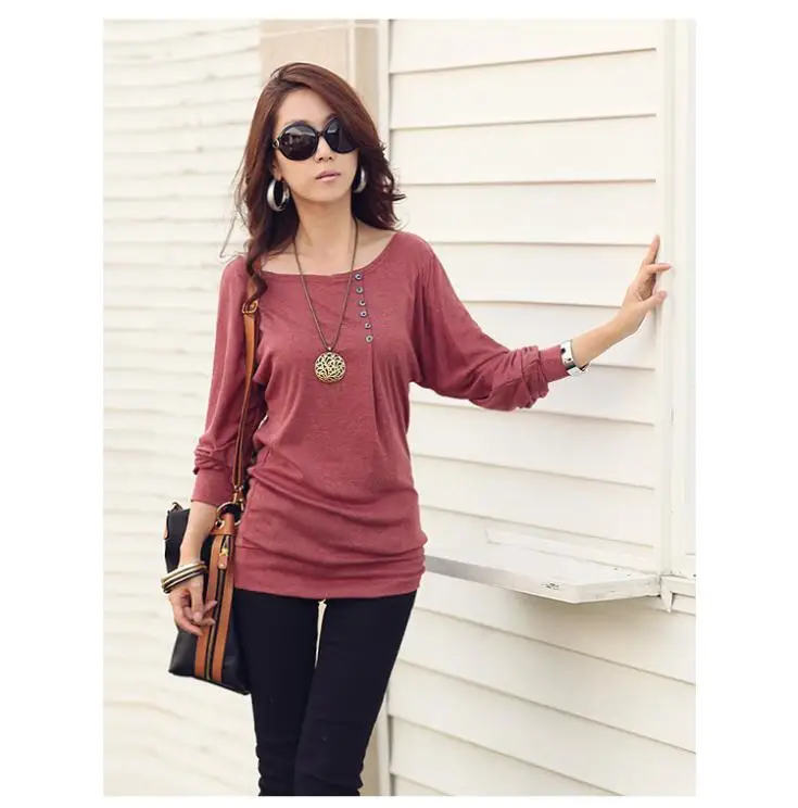 Hot Women Sweaters And Pullovers 2015 Winter New Fashion Casual Batwing Sleeve Button Knitted Sweater Plus Size Camisola |