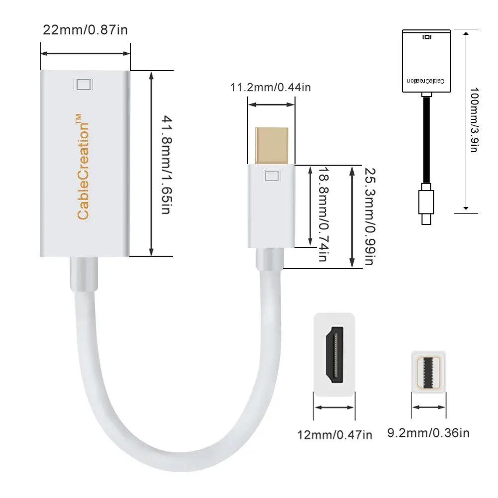 Адаптер Mini Display Port to HDMI DP (совместим с портом Thunderbolt) к AV HDTV |