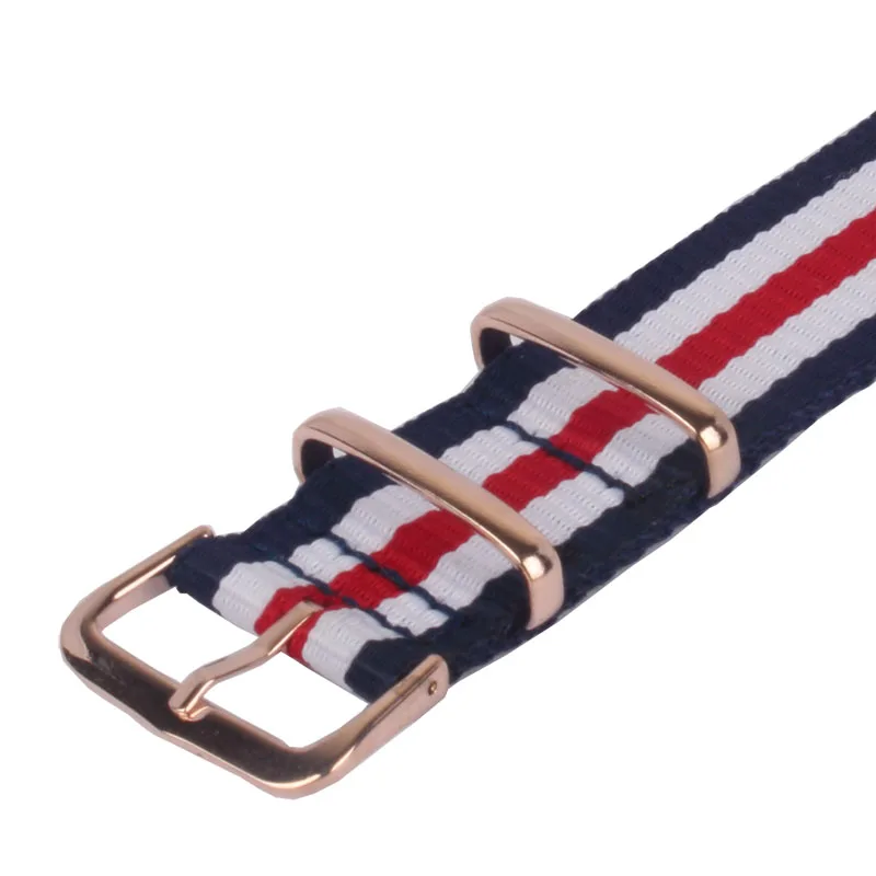 Buy2 получить скидку 10%) Пряжка из розового золота 22 мм полоса Cambo Твердые часы армейские военные nato ткань нейлон Ремешки для наручных часов Ремешки