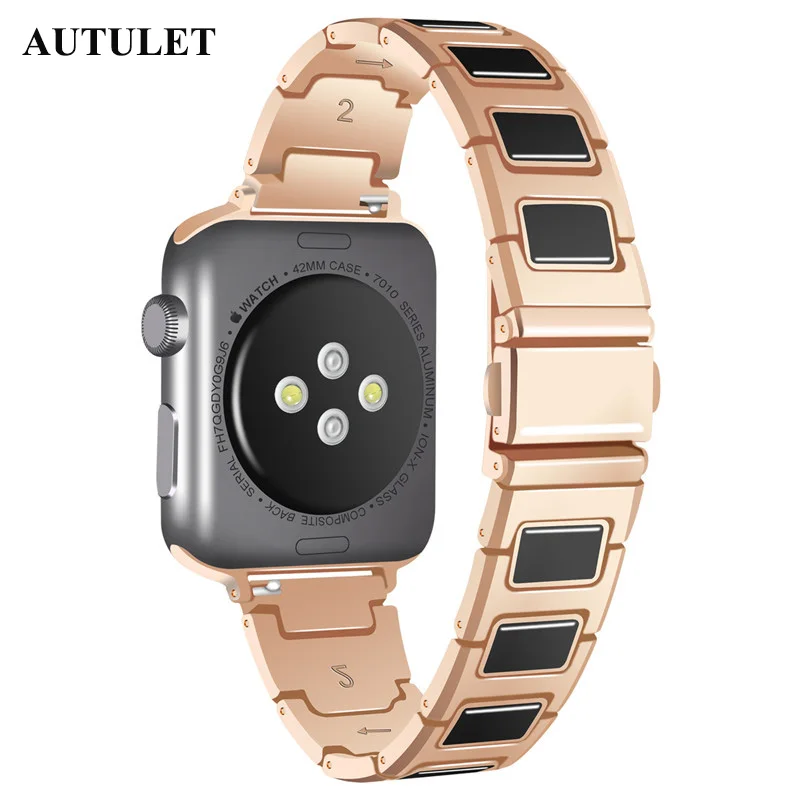 Запястье Apple watch 42mm 38 мм нержавеющая сталь браслет часы бретели для нижнего белья