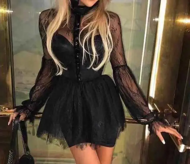 Black Lace Dress Top Quality Sexy Bandage Celebrity Fashion Evening Party Summer Bodycon | Женская одежда