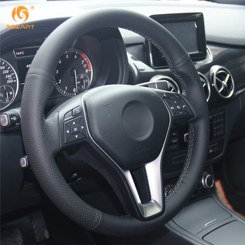 MEWANT черная накладка на руль из искусственной кожи для Mercedes Benz A Class 2013 2015 B 2011 2014 CLA