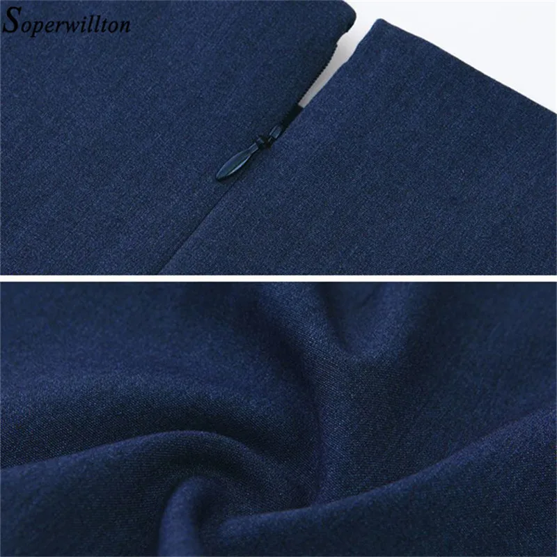 Soperwillton, элегантное офисное платье, летние платья для женщин, с круглым вырезом, одежда для работы, облегающее платье, для женщин, для работы, vestidos# BD728