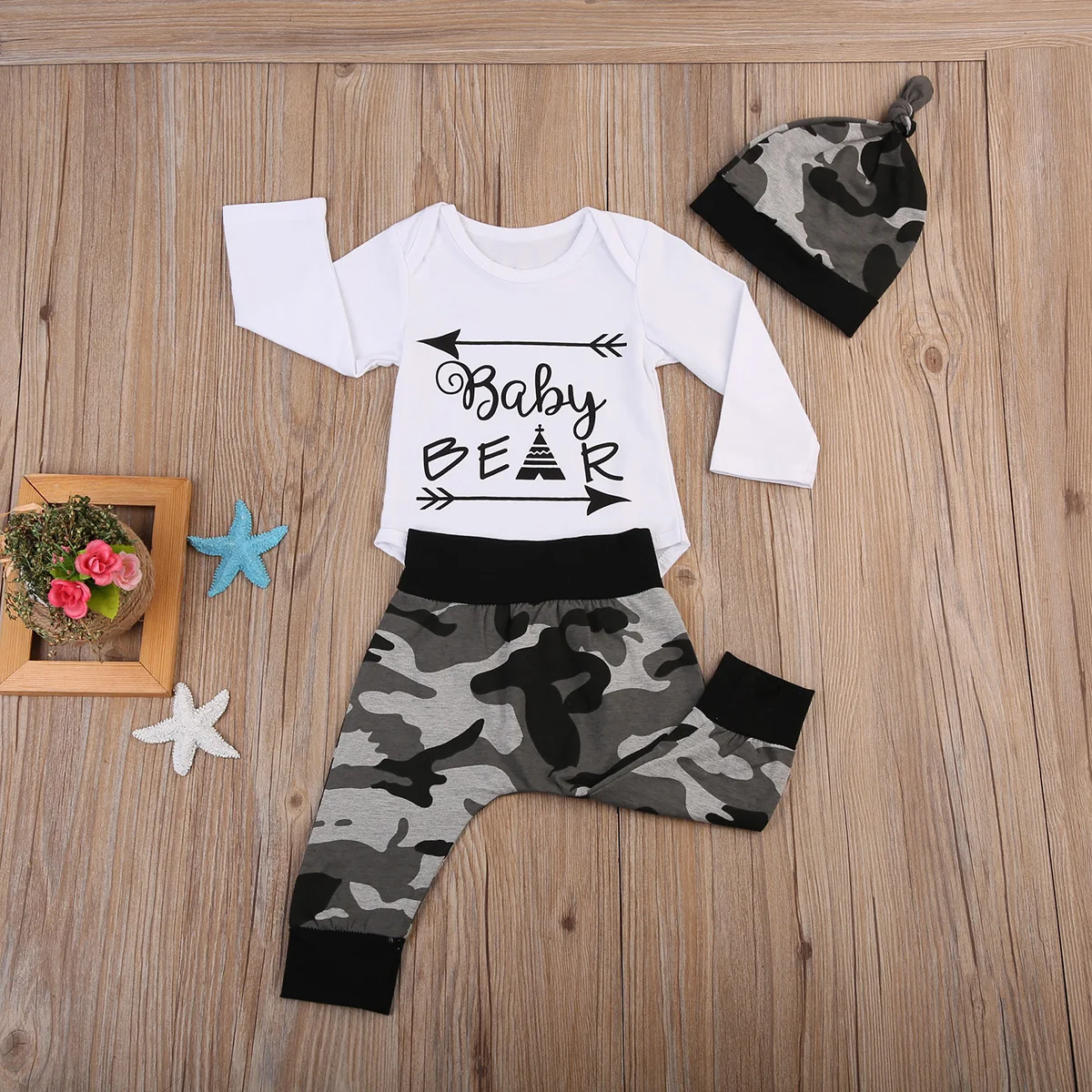 Теплые осенние комплекты одежды из 3 предметов для малышей Детский комбинезон