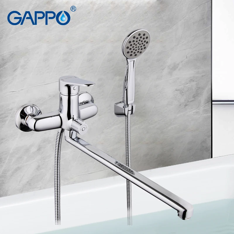

GAPPO TOP Quality Wall-mount bathroom sink faucet spout single handle bathtub torneira with long mixer in handshow
