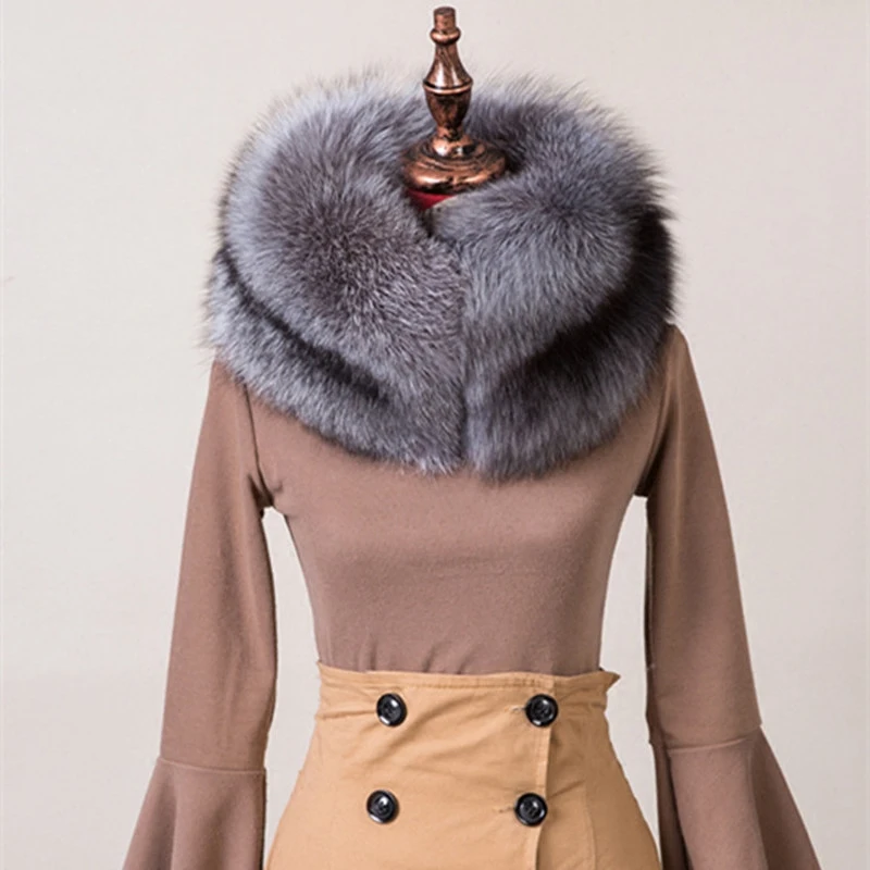 

Red Fox Fur Collar&Cuffs/Stole/Shawl/Silver Fox Fur Scarf Headband Hat Cap White Red Neckwarmer Wrap Scarves Wrap