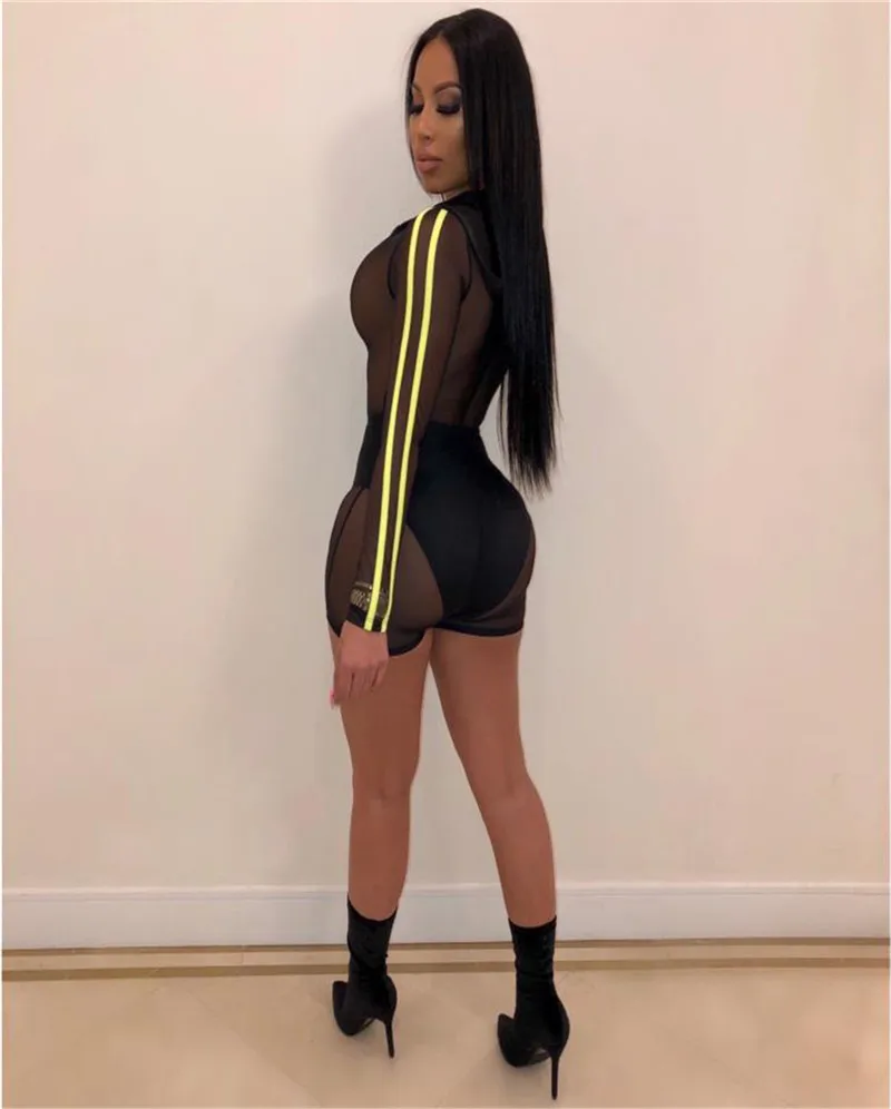 Летние сексуальные вечерние комбинезоны женские шорты на молнии спереди