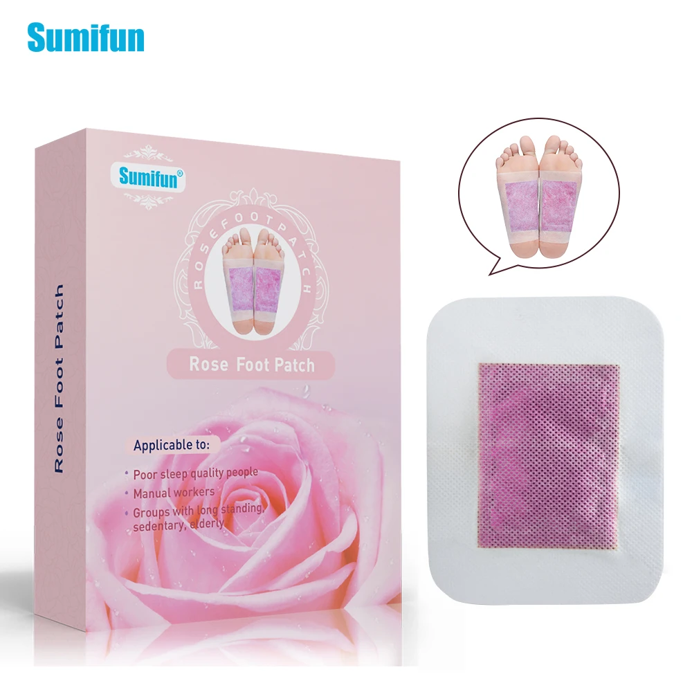 Sumifun 12 шт./кор. Роза Детокс пластырь для ног Китайский Натуральный медицинский