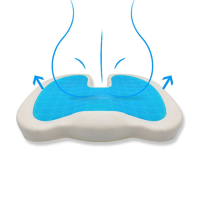 

Plush Cushion Gel Memory Foam Seat Cushion U Type Cooling Effect Orthopedic Coccyx Sciatica Tailbone Relief for Office Chair Car