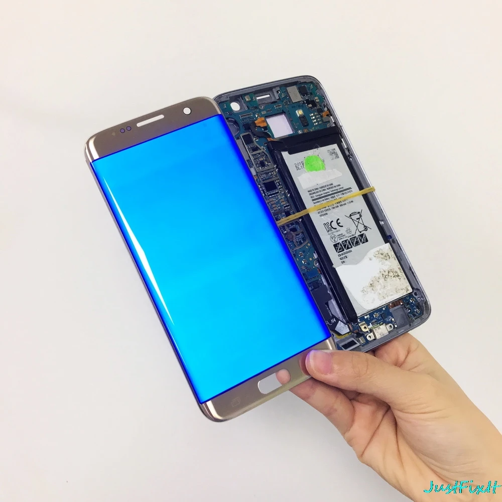 ЖК-дисплей для SAMSUNG GALAXY S7 Edge G935F G935A, сенсорный экран, дигитайзер, 5,5 дюйма, Super Amoled, с задней крышкой батареи