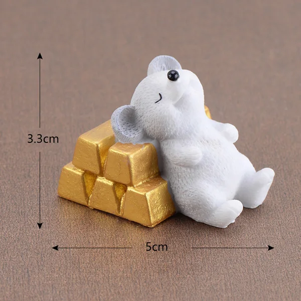 Lucky mouse Золотой доллар мультяшная модель животных фигурка кукольный домик торт домашний декор миниатюрное украшение для сада в виде Феи аксессуары - Цвет: Grey No.8