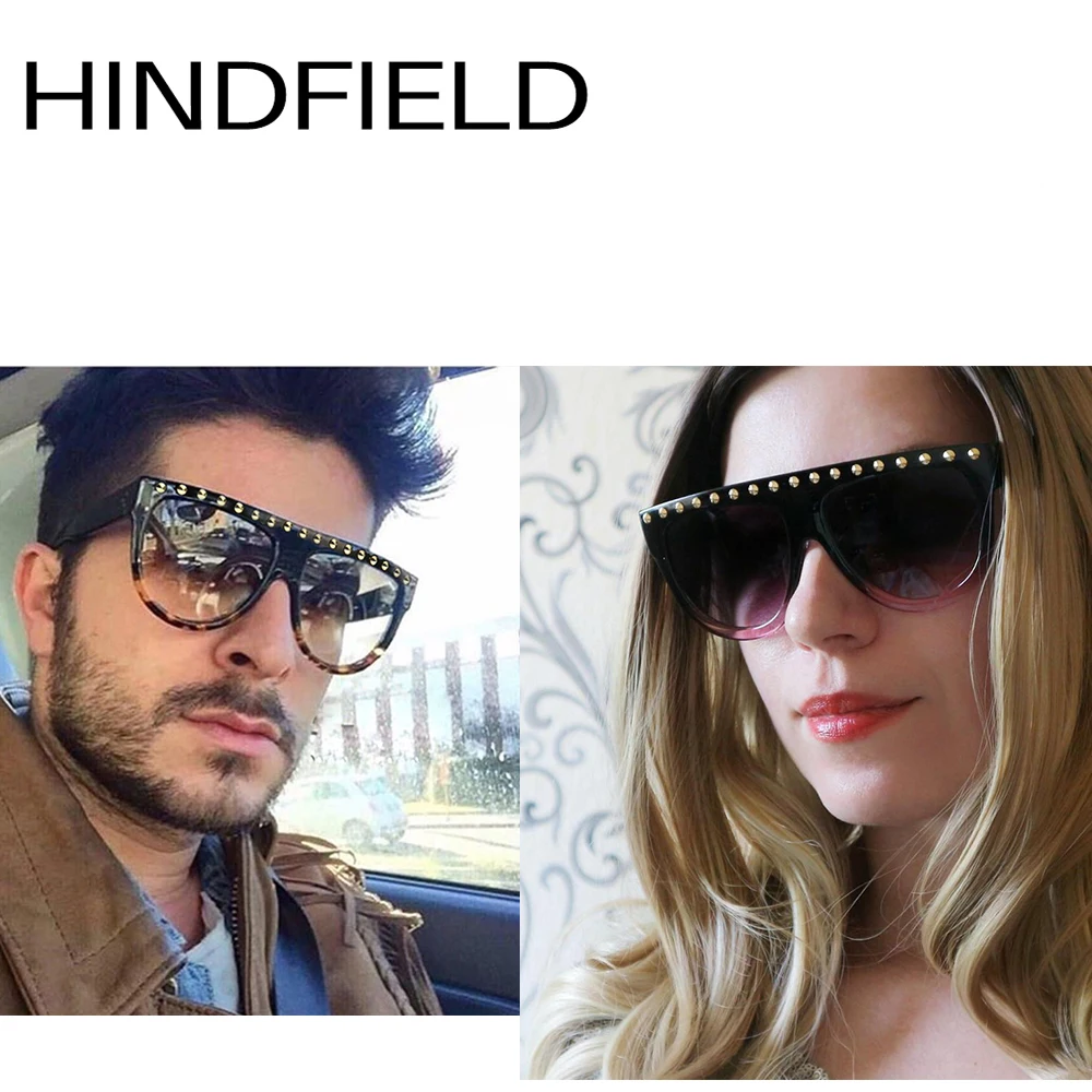 Hindfield дизайнерские очки модные панк солнечные с заклепками Для женщин мужчин