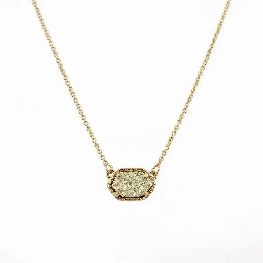 Модный Овальный чокер с друзой ожерелье кулоном для женщин Кулон из кварца Лидер