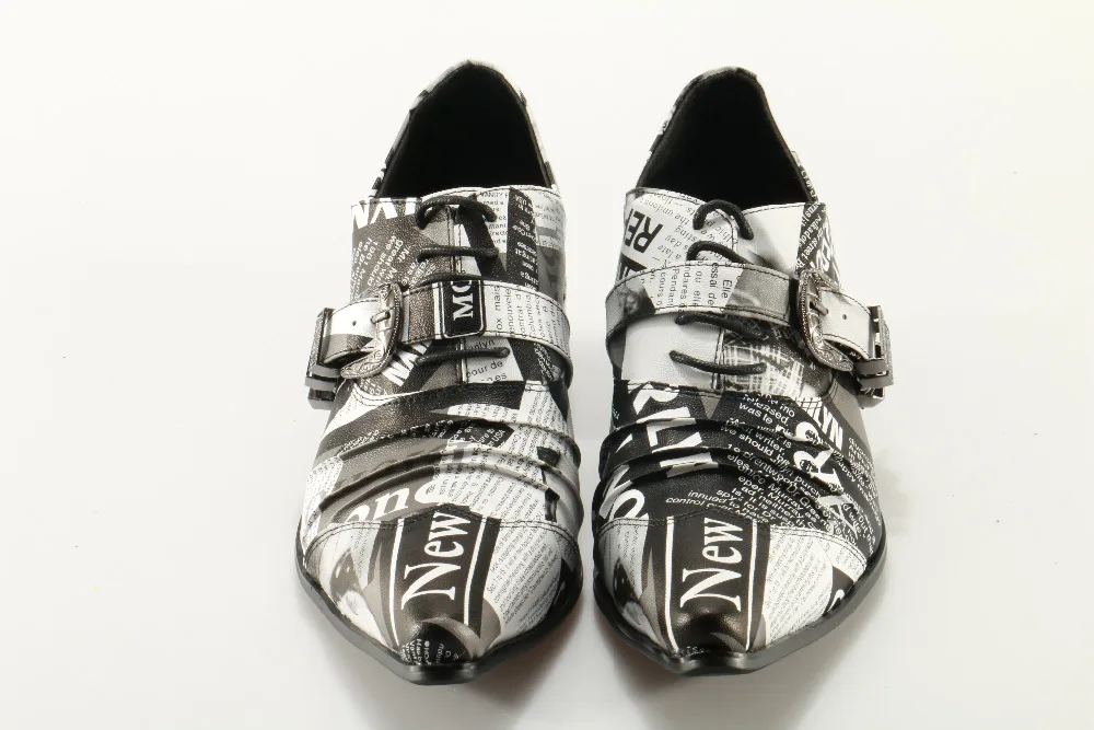 Итальянский дизайн модные модельные туфли с принтом граффити мужские