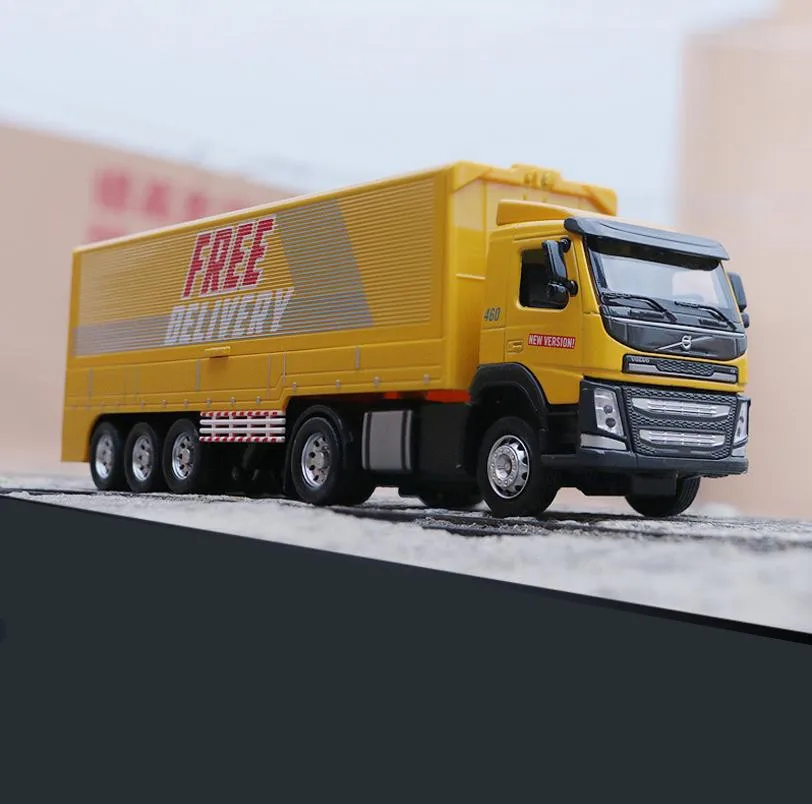 Конструктор из сплава для грузовиков Volvo Обучающие игрушки металла со звуком и