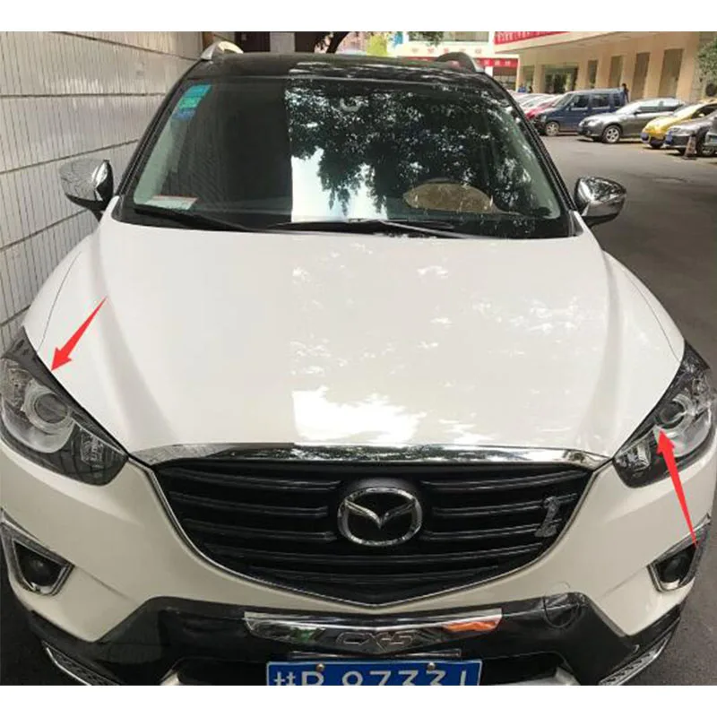 

CX-5 Carbon Fiber Headlight Eyelid Trim Headlamp Eyebrow for Mazda CX5 2012 2013 2014 2015 2016