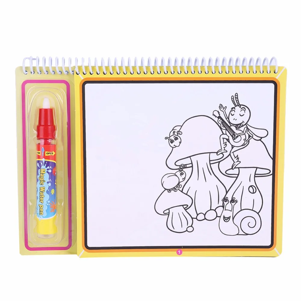 Книжка раскраска Волшебная многоразовая с ручкой для рисования водой 2018|Юный