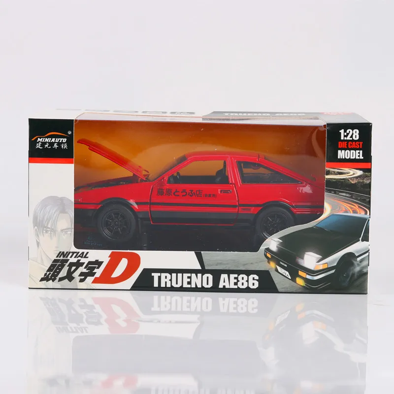B-Red 1:28 Начальная д Тойота Королла AE86 сплава модели автомобилей Trueno металл литья под давлением быстро Авто оттягивать игрушки суперкар для коллекции - Цвет: B-Red