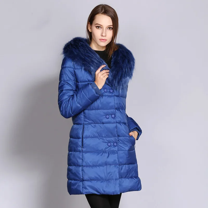 Johnature Slim Long Fur Collar Solid Color Parkas 2018 New Winter Full Sleeve Zippers Button 3 Colors Casual Women | Женская одежда