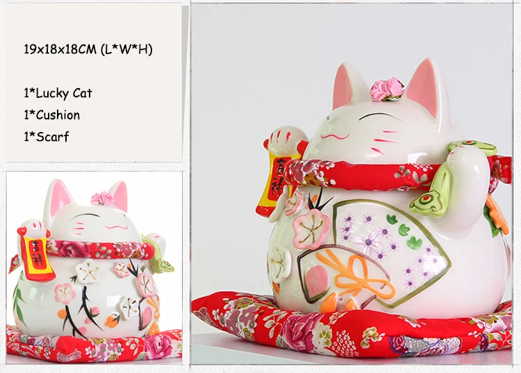 8 дюймов Maneki-Neko керамические китайские счастливые кошки манящие Фортуны кошки статуэтки счастливый Шарм копилка украшения дома