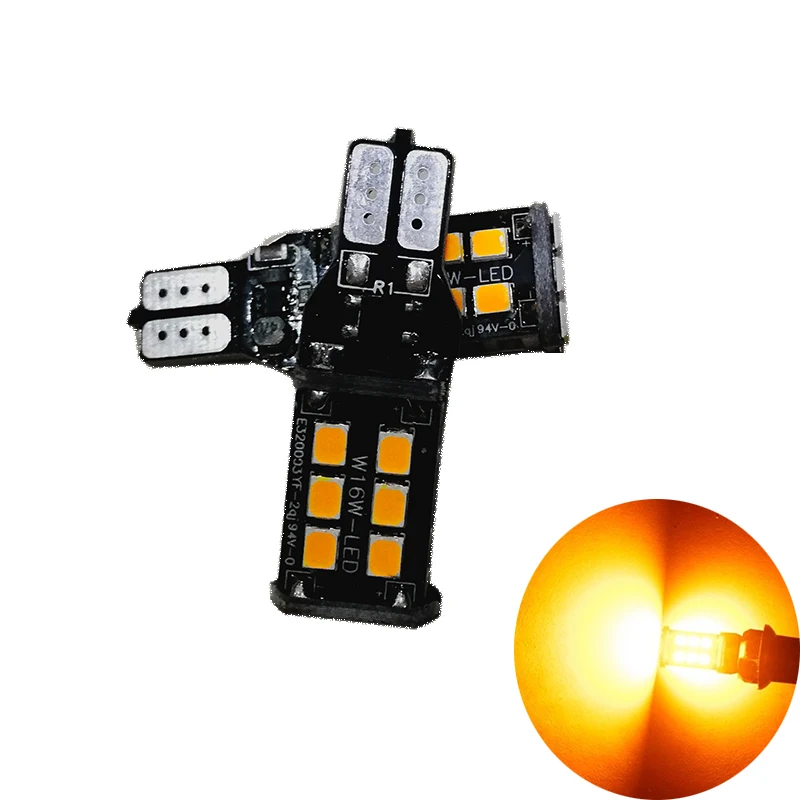 2x T15 W16W CANBUS 2835 LED 15 SMD Auto Car Backup Bulbs Brake Lamp Reverse Lights 6500K White Red Amber 921 led Bulb Lighting | Автомобили