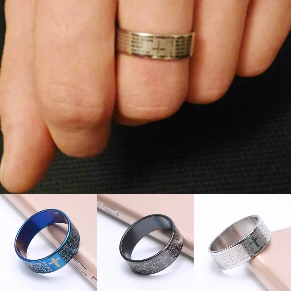 1 шт. религиозные кольца христианский крест мужские модные ювелирные изделия из