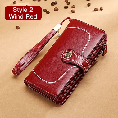 5186-Wine Red Женский клатч SENDEFN, удлинённое кожаное портмоне с ремешком, кошелёк на молнии, вмещает iPhone 7, 5162-71 - Цвет: 5186-Wine Red