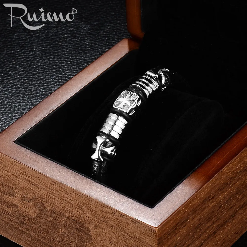 Бусины RUIMO из нержавеющей стали 316L в стиле панк с большим отверстием для