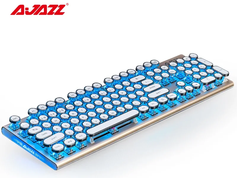 Ajazz AK40 Ретро стимпанк машинка USB Проводная эргономичная монохромная/RGB подсветка Механическая игровая клавиатура N-key rolllover
