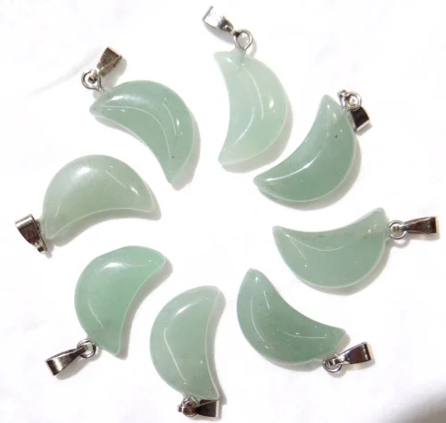 Оптовая продажа модных кварцевых кристаллов Natuursteen tiger eye Opalite Mix Onyx Bedels Moon Hangers Voor
