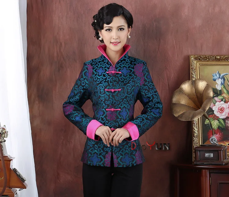 

Chinese Traditional Jacket Women Satin Coat Casual Costume Size M-3