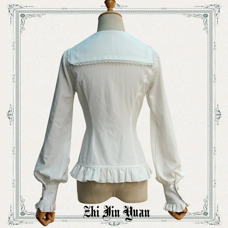 Красивая женская блузка в стиле &quotЛолита&quot с квадратным воротником и длинными