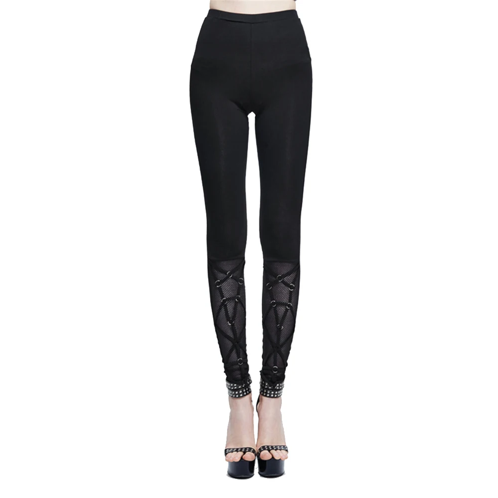 

Gothic Women Bell-bottom Pants Polyester Flared Stretch Leggings Slim Fit Black Lace Leggings Pants