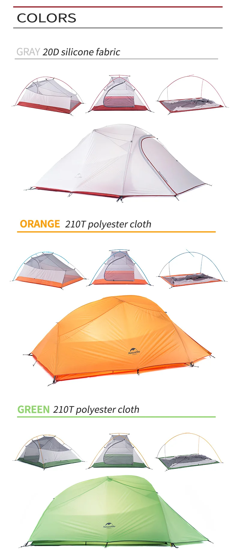 Naturehike Cloud Up Series 1 2 3 Человек Палатка Открытый Сверхлегкий туристическое снаряжение