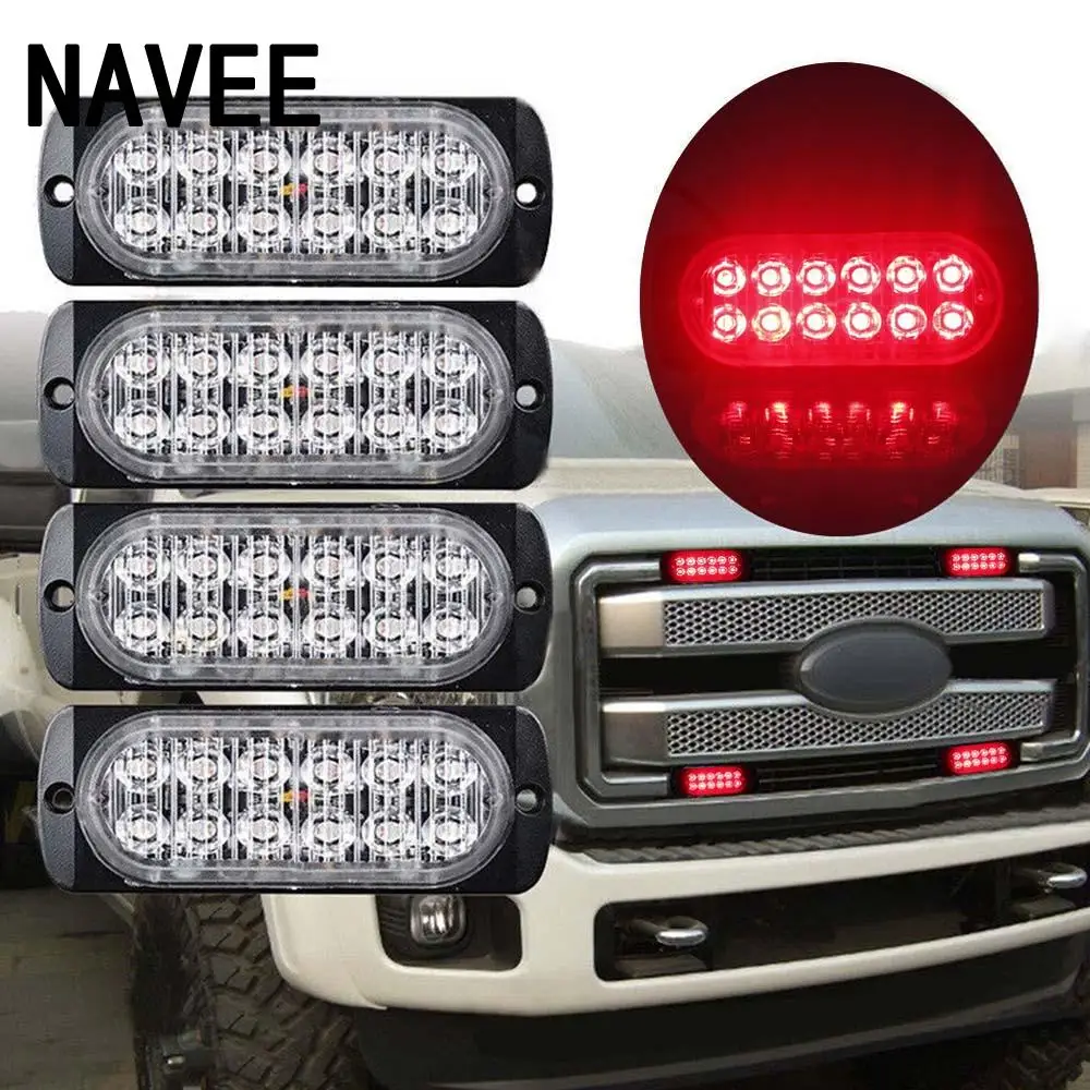 12LED 18 Вт Автомобильный аварийный светильник барная лампа для грузовика мотоцикла