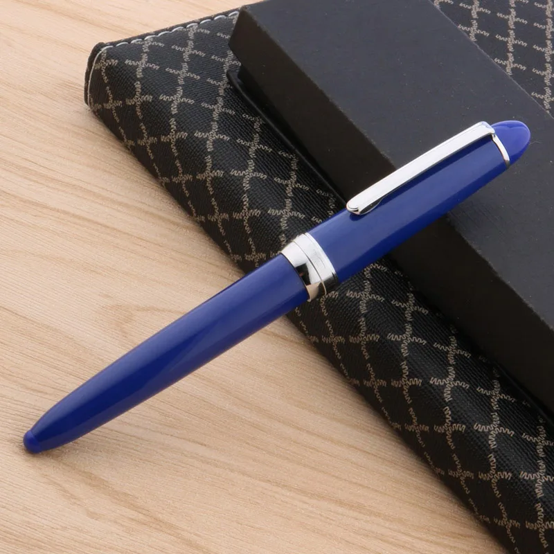 Jinhao 992 Серебряная офисная пластиковая популярная Подарочная Классическая перьевая ручка - Цвет: Синий