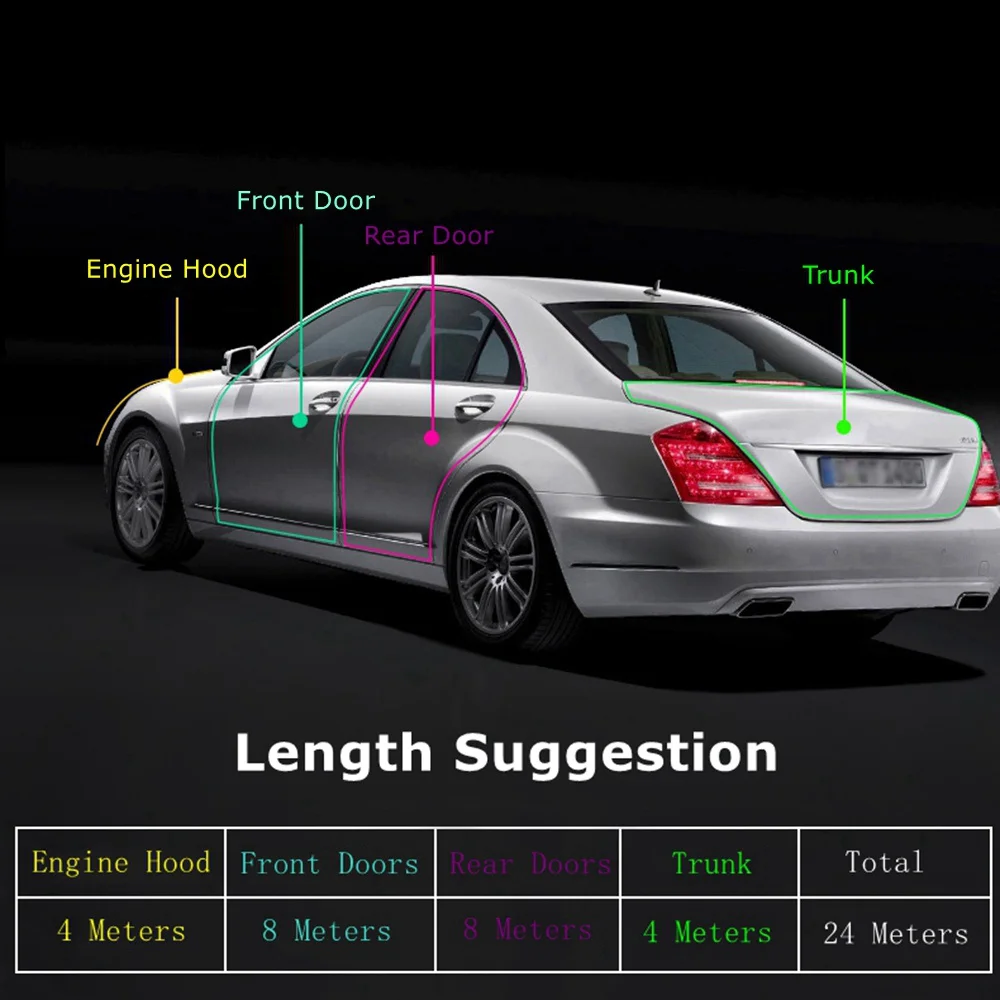 Звукоизоляционная лента для дверей и двигателей автомобиля 4 метра D Тип