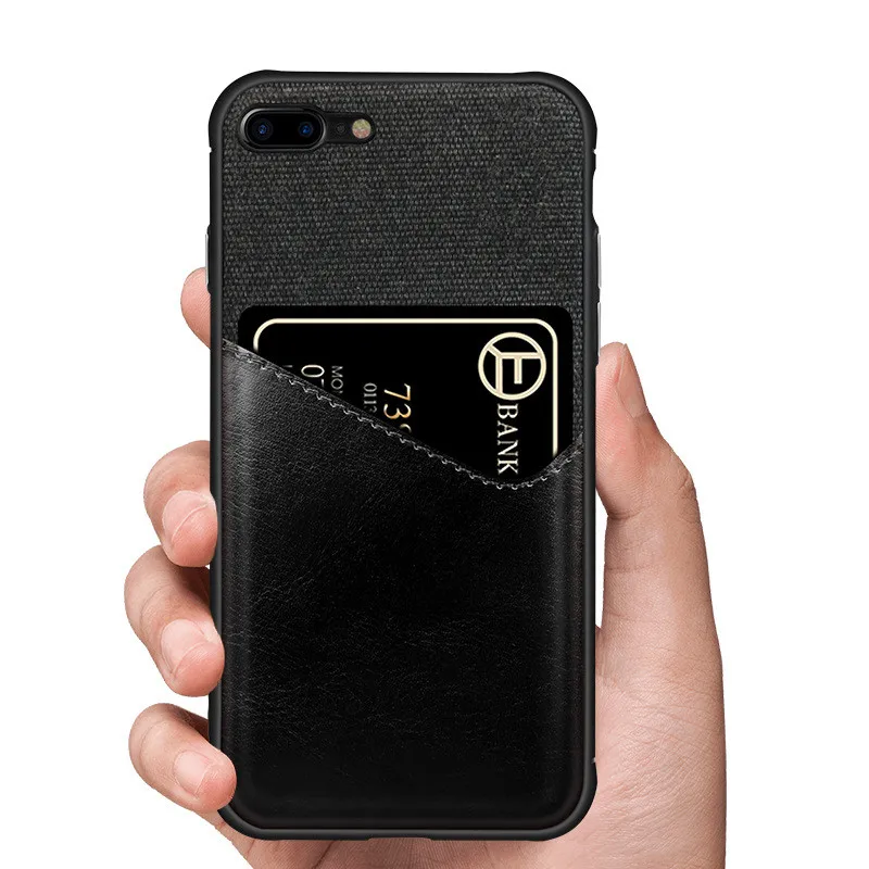 Роскошный чехол с отделением для карт iPhone 7 plus 8 из искусственной кожи Жесткий